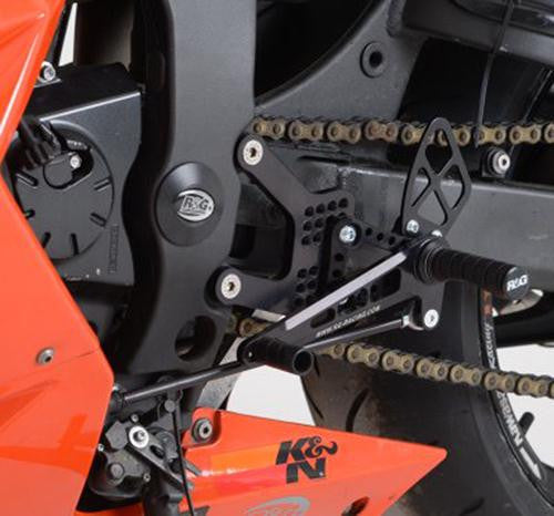 R&G Racing Road Shift Pattern Adjustable Rearsets for Kawasaki ZX6R '07-'17 without ABS