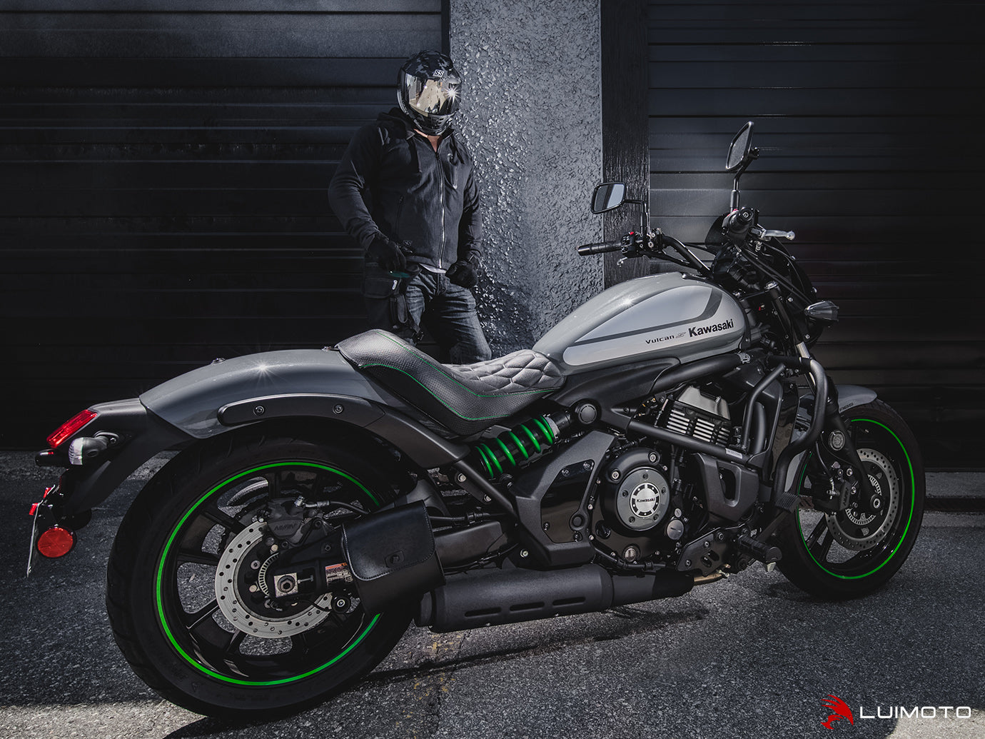 LUIMOTO (HEX-DIAMOND) Rider Seat Cover for the KAWASAKI VULCAN S (2015+)