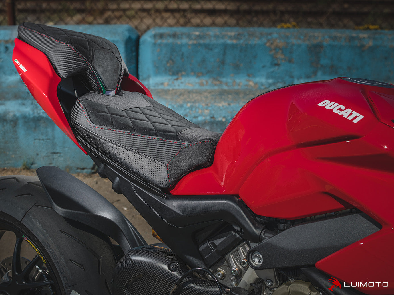 LUIMOTO DIAMOND GREZZO Passenger Seat Cover for DUCATI STREETFIGHTER V4 / S