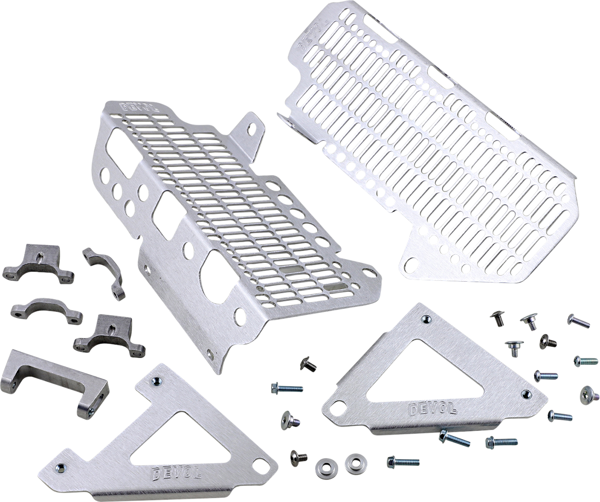 DEVOL Radiator Guards - Brushed Aluminum - Honda 0101-1211
