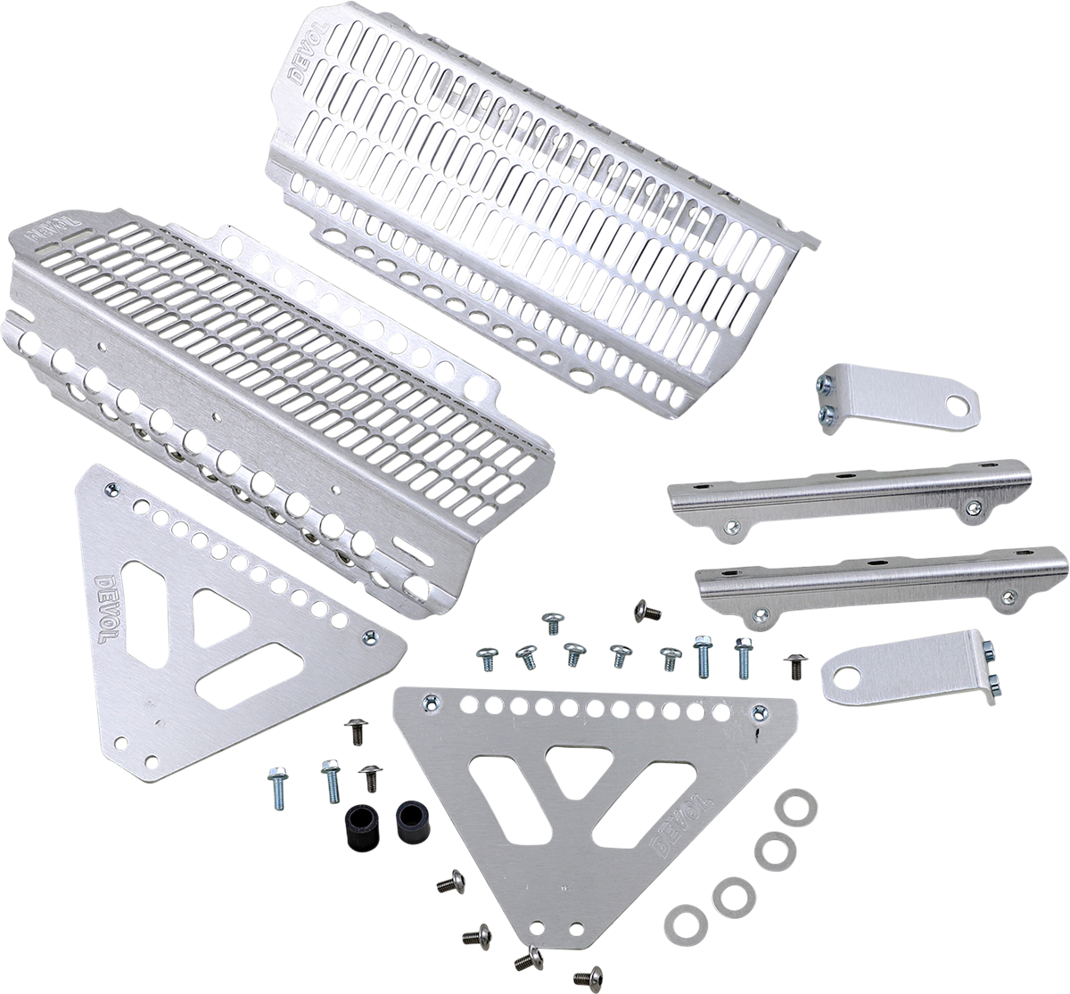 DEVOL Radiator Guards - Brushed Aluminum - KTM/Husqvarna 0101-3403