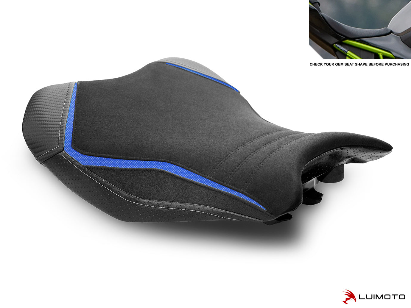 LUIMOTO (Sport) Rider Seat Covers for the Kawasaki Z900 (2020+) - OE seat for US Models AKA Ergo Fit Reduced Reach Seat