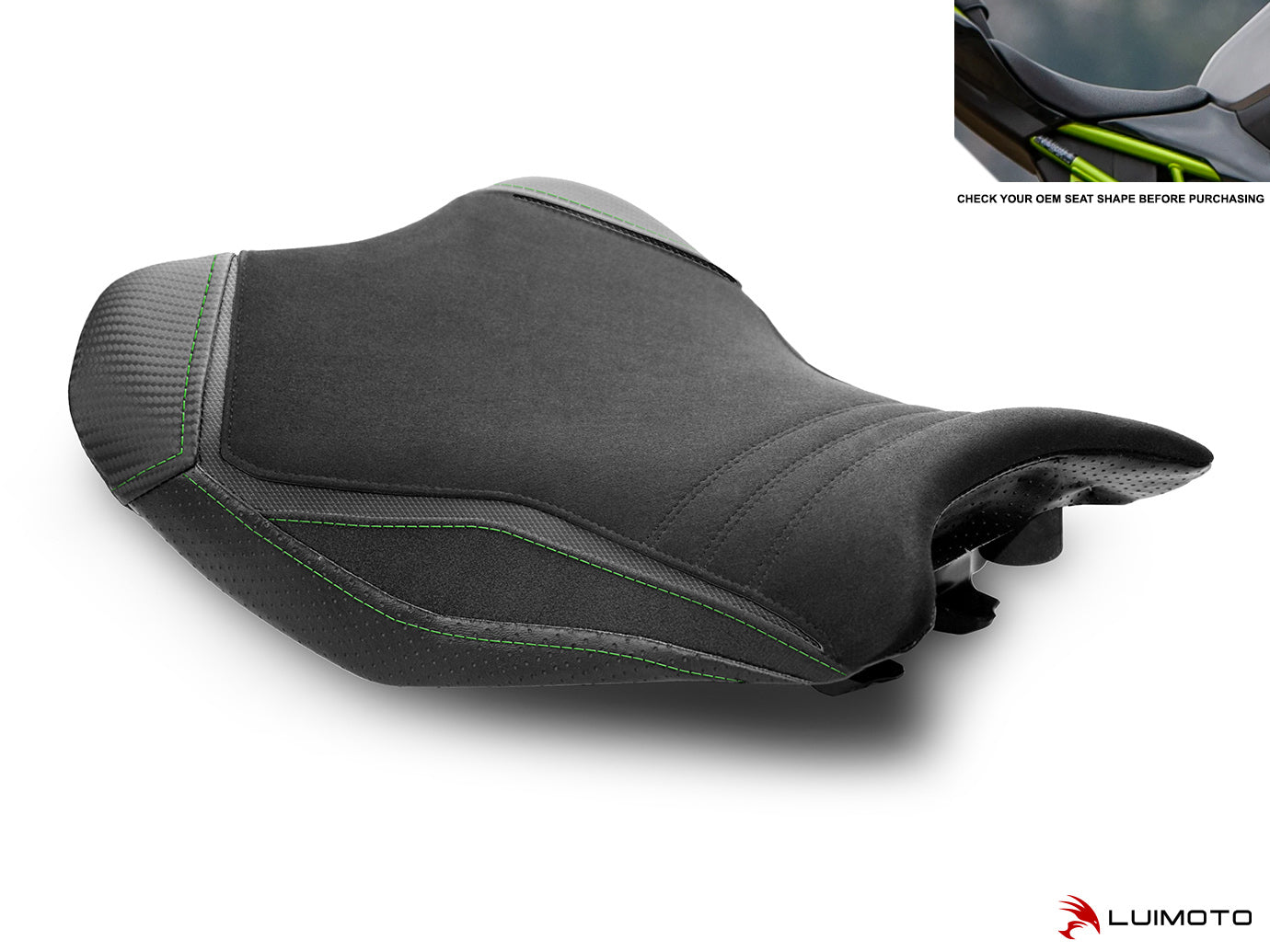 LUIMOTO (Sport) Rider Seat Covers for the Kawasaki Z900 (2020+) - OE seat for US Models AKA Ergo Fit Reduced Reach Seat
