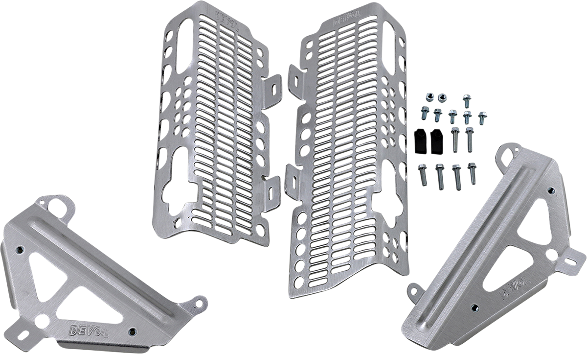 DEVOL Radiator Guards - Brushed Aluminum - Suzuki 0101-4702