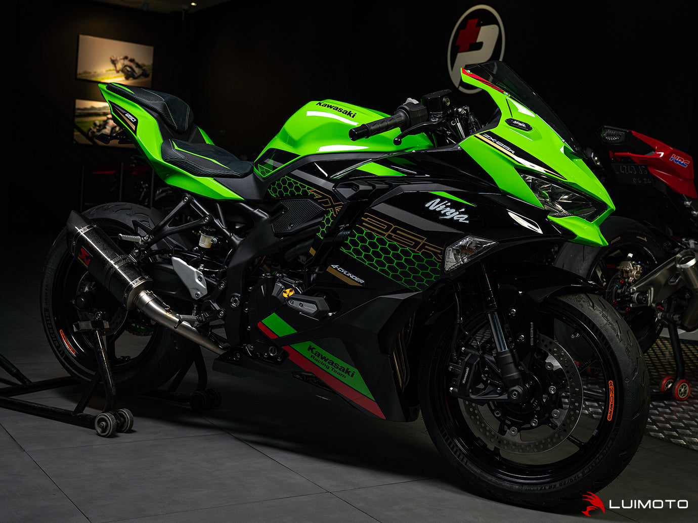 LUIMOTO SPORT Passenger Seat Cover for the KAWASAKI Ninja ZX-25R (2020+) and ZX4RR (2023+)