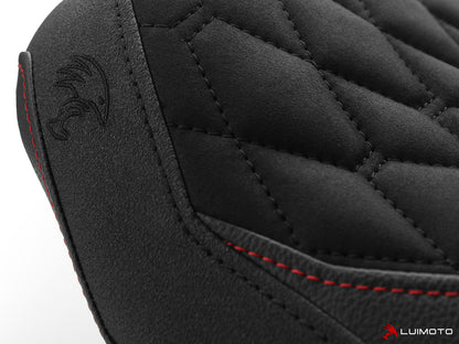 LUIMOTO (Hex-Diamond) Rider Seat Cover for the HARLEY DAVIDSON STREET BOB (2018+)