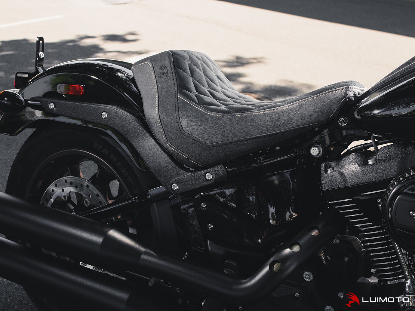 LUIMOTO (Hex-Diamond) Rider Seat Cover for the HARLEY DAVIDSON LOW RIDER S (2016+)