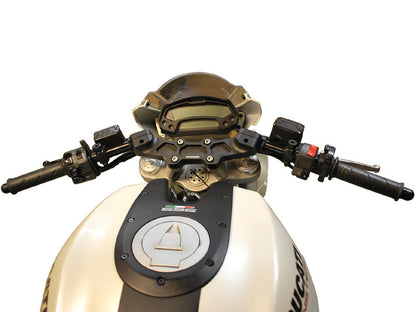 WOODCRAFT Ducati Monster 696/796/1100 Clipon Riser Adapter Plate w/Long Black Bars