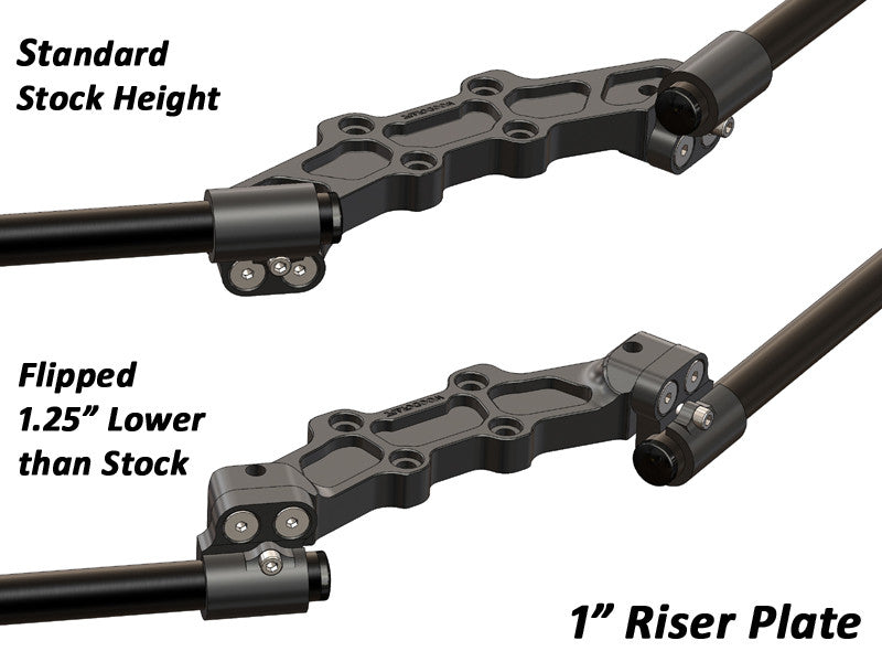 WOODCRAFT Ducati Monster 696/796/1100 Clipon Riser Adapter Plate w/Long Black Bars