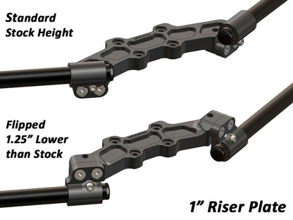 WOODCRAFT Ducati Monster 696/796/1100 Clipon Riser Adapter Plate w/Long Black Bars