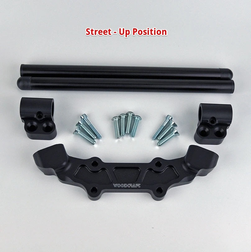 WOODCRAFT KTM 790 / 890 Duke R Clipon Riser Adapter Plate Kit W/ Bars