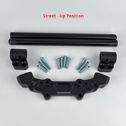 WOODCRAFT KTM 790 / 890 Duke R Clipon Riser Adapter Plate Kit W/ Bars