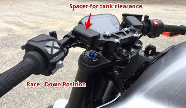 WOODCRAFT KTM 790 / 890 Duke R Clipon Riser Adapter Plate Kit W/ Bars