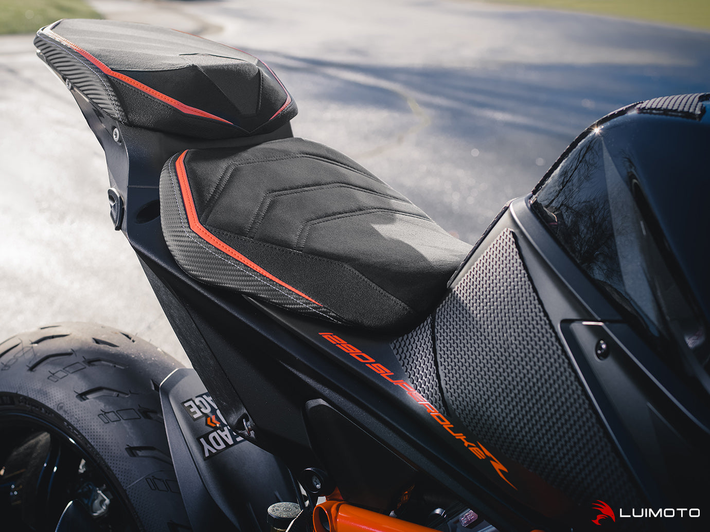 LUIMOTO (R-Cafe) Passenger Seat Covers for the KTM 1290 Super Duke R (2020+)