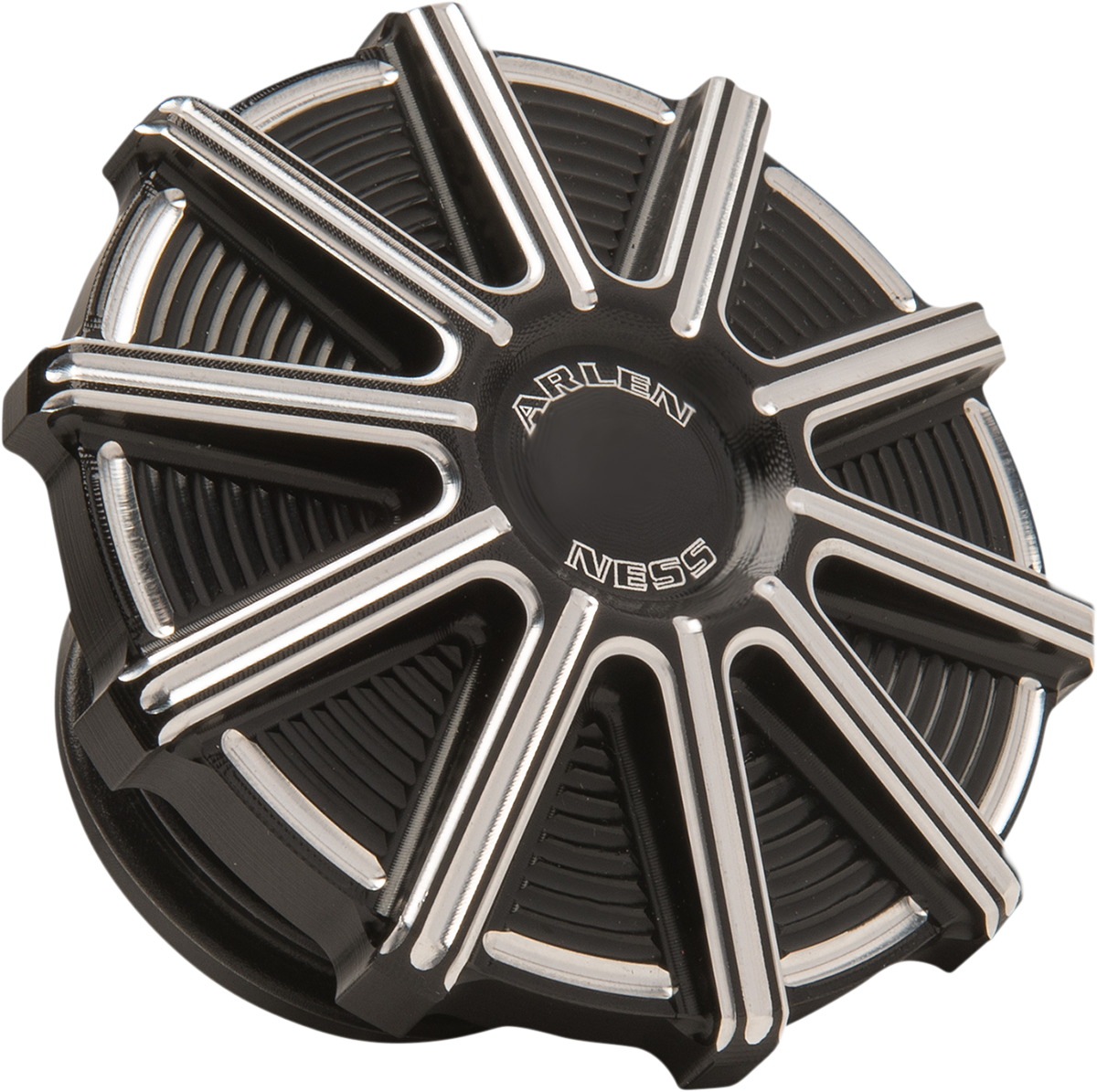 ARLEN NESS Vented Gas Cap - 10 Gauge - Black Machined Accents 701-002