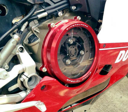 DBK Special Parts (Ducabike) Clear Wet Clutch Cover for the Ducati Panigale 1299/1199/959  Superleggera (and 899 too with modification)