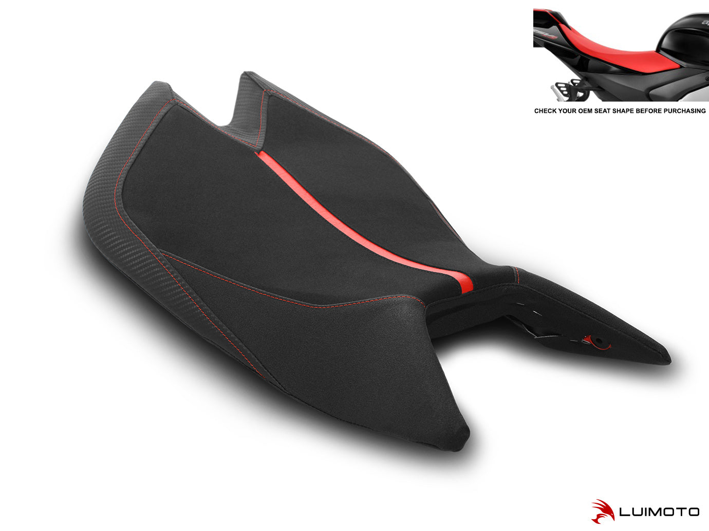 LUIMOTO GP II Rider Seat Covers for the Aprilia RSV4 1100 (2021+) / Tuono V4 1100 (2022+)