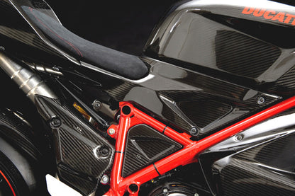 CARBONDRY - DUCATI 848 / 1098 & 1198 CARBON FIBER UNDER TANK SIDE PANELS (PAIR)