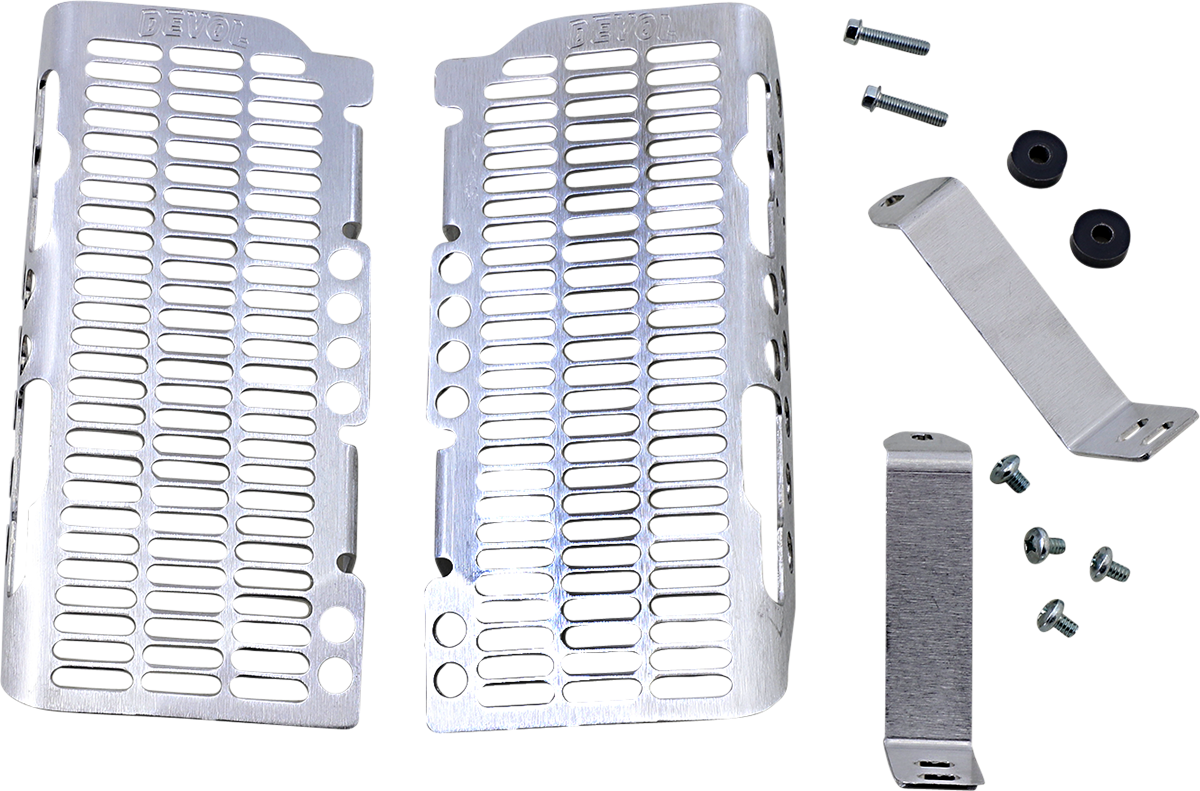 DEVOL Radiator Guards - Brushed Aluminum - Honda 0101-1201
