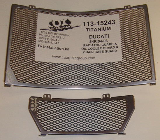 Cox Racing Radiator Guards for the Ducati Monster S4, S4R, and Sport Touring ST2 / ST3 / ST4 /  ST3S and ST4S (97-06)