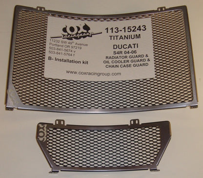 Cox Racing Radiator Guards for the Ducati Monster S4, S4R, and Sport Touring ST2 / ST3 / ST4 /  ST3S and ST4S (97-06)