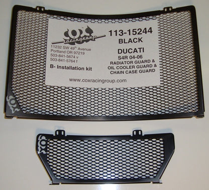 Cox Racing Radiator Guards for the Ducati Monster S4, S4R, and Sport Touring ST2 / ST3 / ST4 /  ST3S and ST4S (97-06)