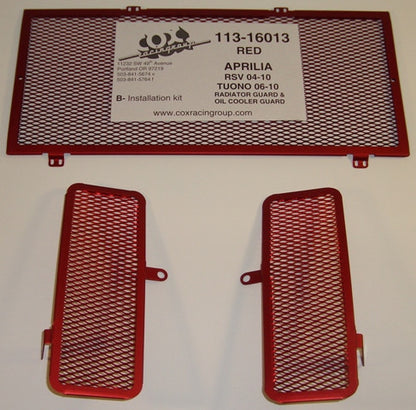 Cox Racing Radiator Guards for the Aprilia RSV 1000 / Mille / R / Factory (04-10) and Tuono 1000 (06-10)