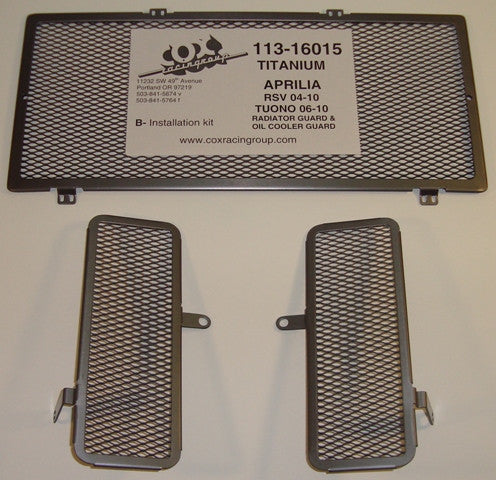 Cox Racing Radiator Guards for the Aprilia RSV 1000 / Mille / R / Factory (04-10) and Tuono 1000 (06-10)