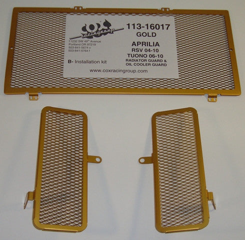 Cox Racing Radiator Guards for the Aprilia RSV 1000 / Mille / R / Factory (04-10) and Tuono 1000 (06-10)
