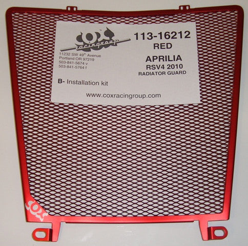 Cox Racing Radiator Guard for the Aprilia RSV4 (2010+)