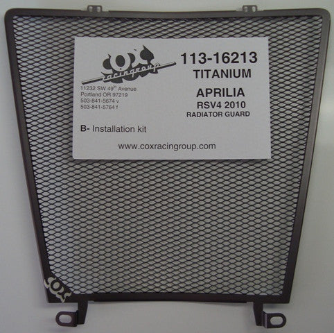 Cox Racing Radiator Guard for the Aprilia RSV4 (2010+)