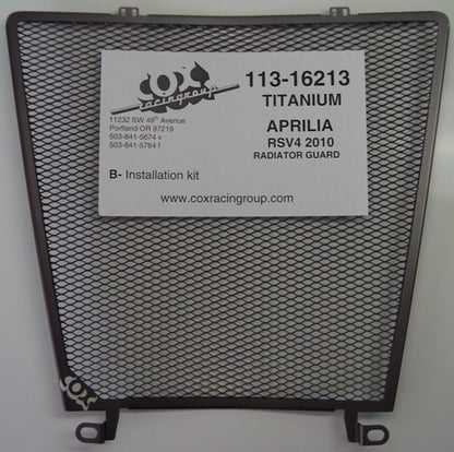Cox Racing Radiator Guard for the Aprilia RSV4 (2010+)