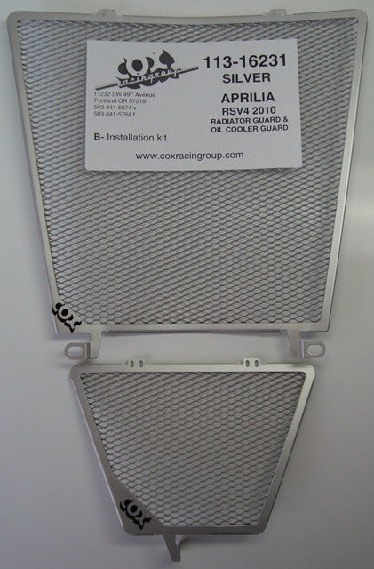 Cox Racing PRO TITANIUM Radiator Guards for the Aprilia RSV4 and Tuono V4 (2010+)
