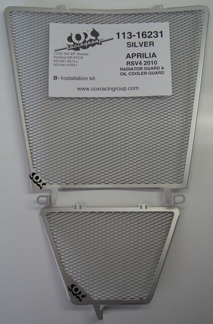 Cox Racing PRO TITANIUM Radiator Guards for the Aprilia RSV4 and Tuono V4 (2010+)