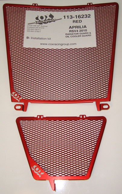 Cox Racing PRO TITANIUM Radiator Guards for the Aprilia RSV4 and Tuono V4 (2010+)