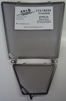 Cox Racing PRO TITANIUM Radiator Guards for the Aprilia RSV4 and Tuono V4 (2010+)