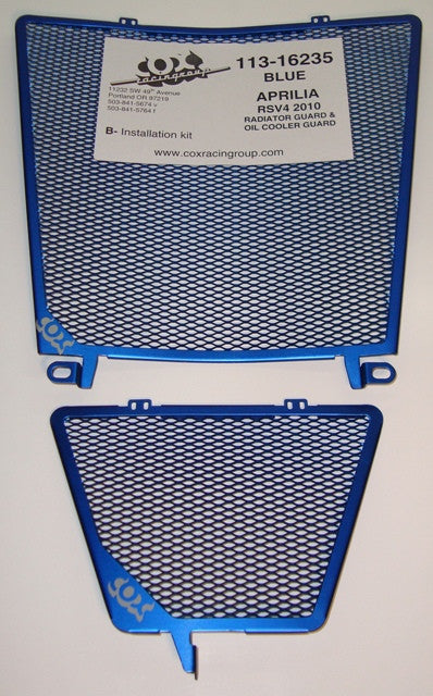 Cox Racing PRO TITANIUM Radiator Guards for the Aprilia RSV4 and Tuono V4 (2010+)