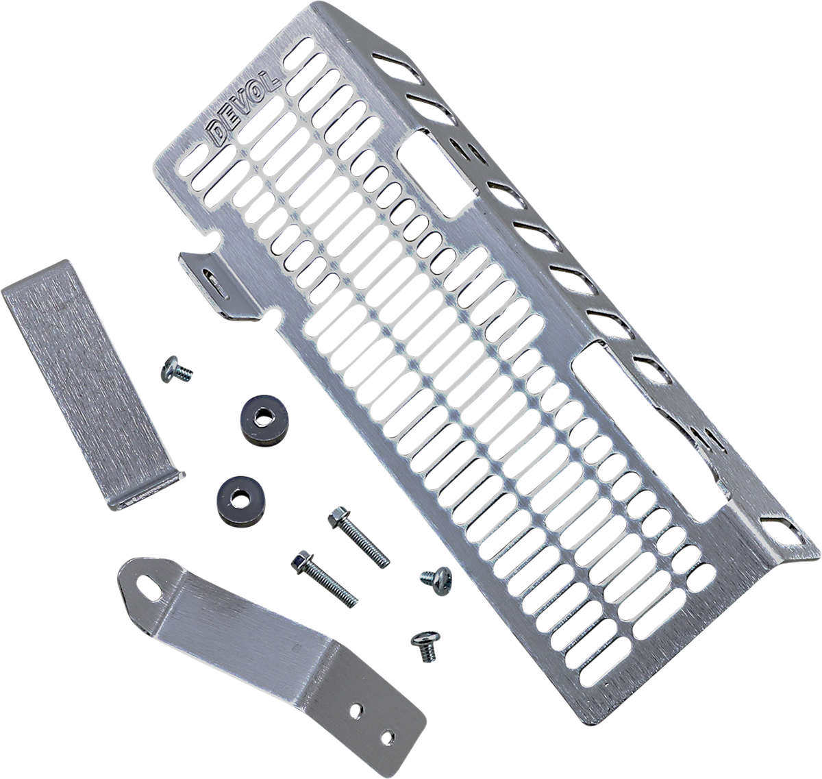 DEVOL Radiator Guard - Brushed Aluminum - Honda 0101-1101