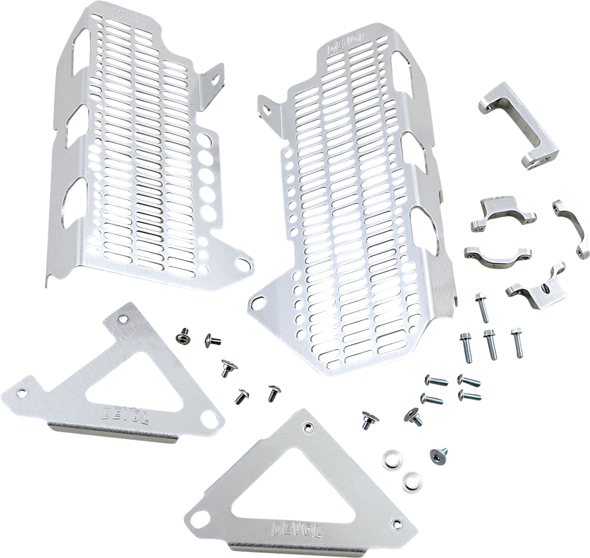 DEVOL Radiator Guards - Brushed Aluminum - Honda 0101-1212