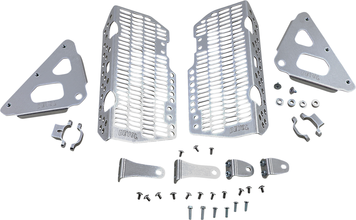 DEVOL Radiator Guards - Brushed Aluminum - Honda 0101-1213