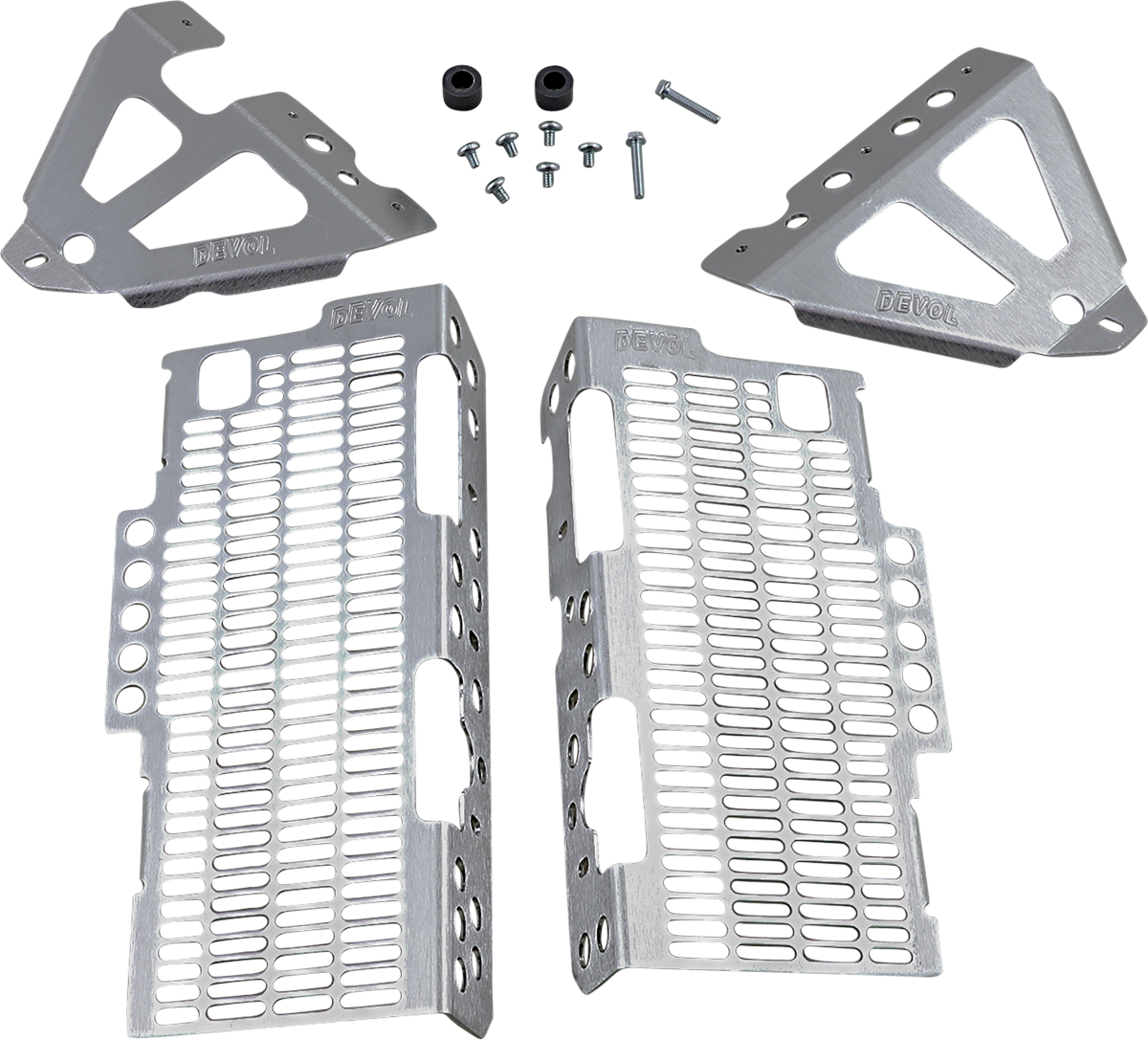 DEVOL Radiator Guards - Brushed Aluminum - Honda 0101-1303