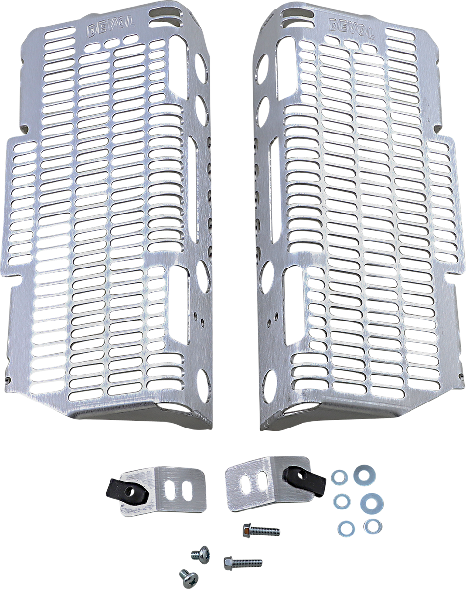 DEVOL Radiator Guards - Brushed Aluminum - Yamaha 0101-5505