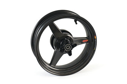 BST Diamond TEK 3 Spoke Carbon Fiber Rear Wheel for the Kawasaki Z125 Pro - 4.0 x 12
