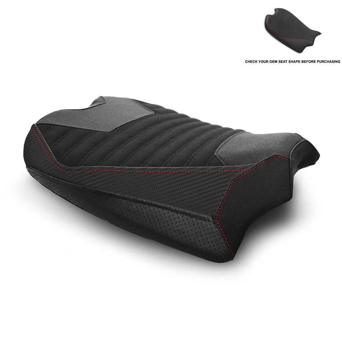 LUIMOTO DIAMOND GREZZO Rider Seat Cover for OE LOW SEAT For DUCATI STREETFIGHTER V4 / S (20-24)