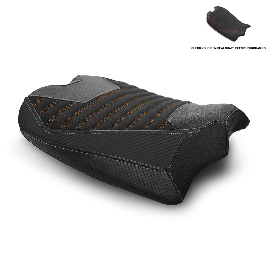 LUIMOTO DIAMOND GREZZO Rider Seat Cover for OE LOW SEAT For DUCATI STREETFIGHTER V4 / S (20-24)