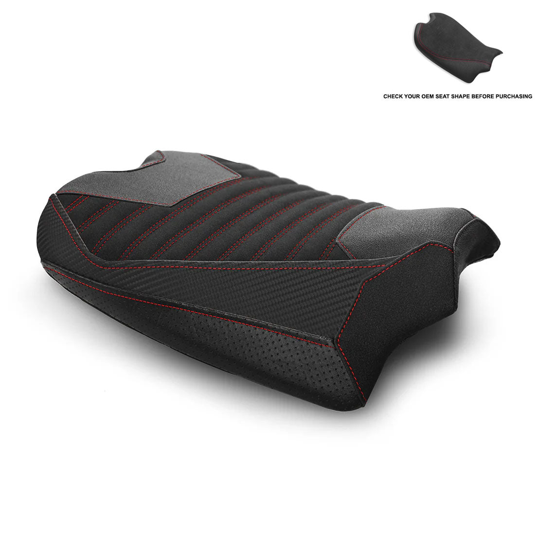 LUIMOTO DIAMOND GREZZO Rider Seat Cover for OE LOW SEAT For DUCATI STREETFIGHTER V4 / S (20-24)