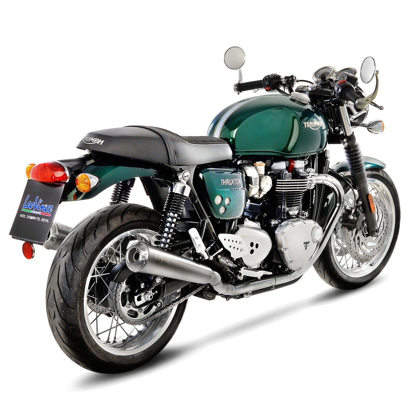 Leo Vince Classic Racer Stainless Steel | 2 Slip-On Exhaust For Triumph Thruxton Water Cooled '16-18