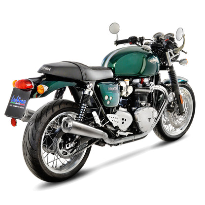 Leo Vince Classic Racer Stainless Steel | 2 Slip-On Exhaust For Triumph Thruxton Water Cooled '16-18