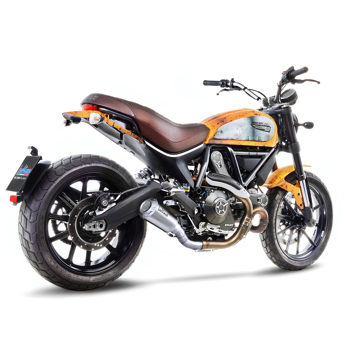 Leo Vince Lv-10 Stainless Steel | Slip-On Exhaust For Ducati Scrambler Icon '15-19, Scrambler Full Throttle '15-19, Scrambler Classic '15-18 and Scrambler Café Racer '17-19