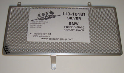 Cox Racing Radiator Guards for the BMW F800GS (08-13)